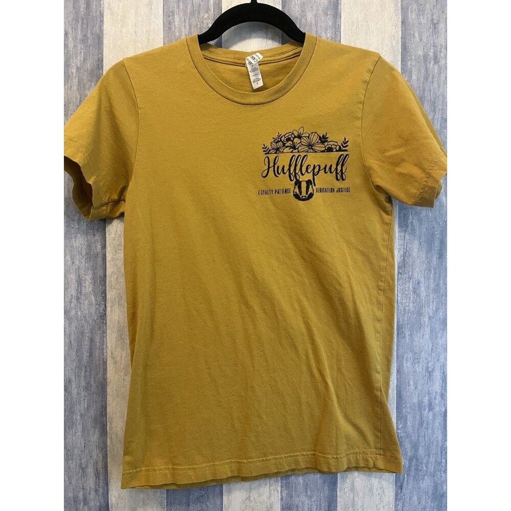 Girls Hufflepuff Harry Potter Tshirt, Badger House Virtues Small Cotton